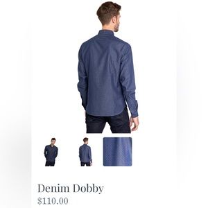 Vustra brand organic cotton button down shirt. Blue. Size L.